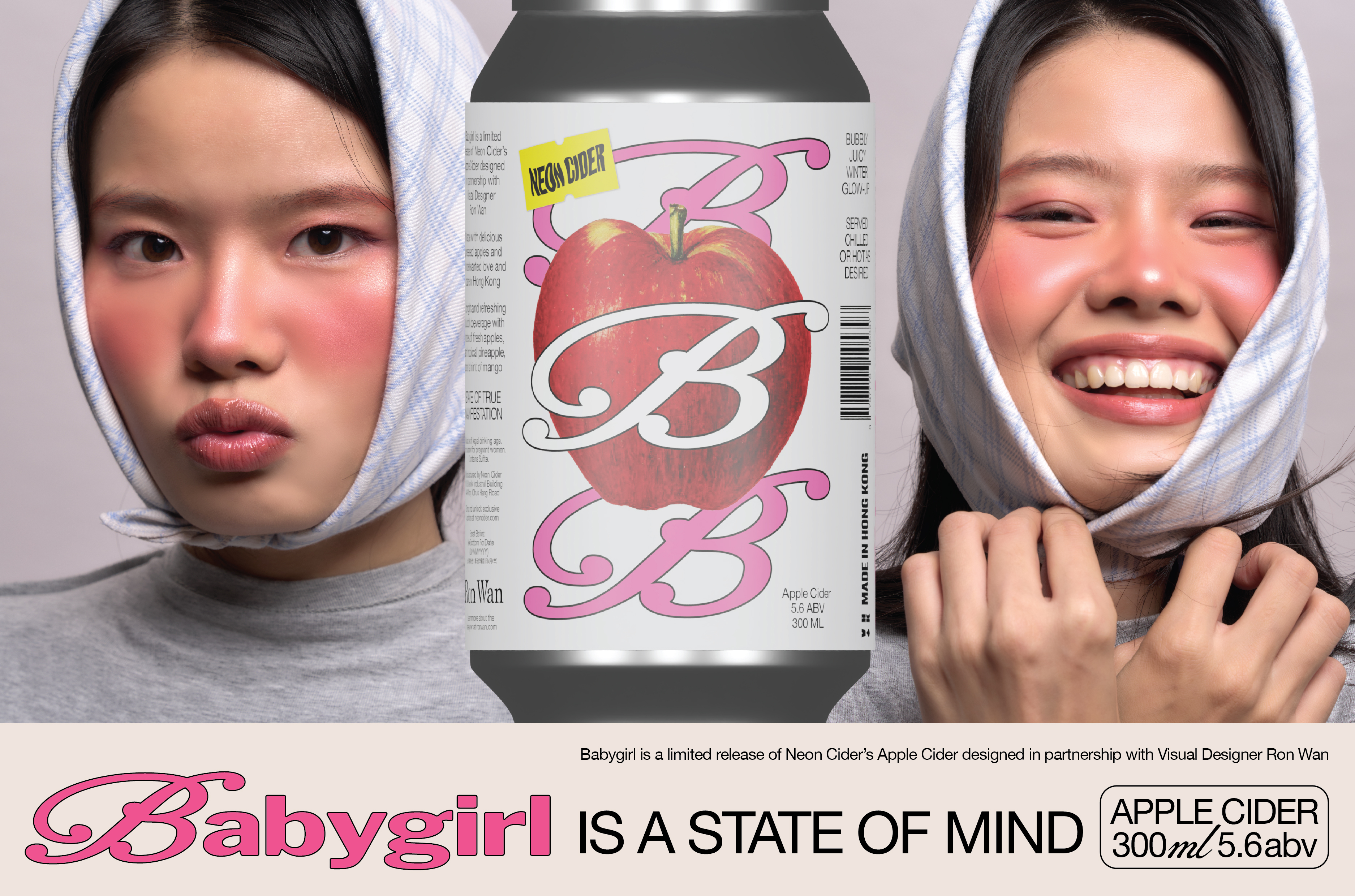 Introducing Babygirl Apple Cider by Neon Cider in partnership with Visual Designer Ron Wan