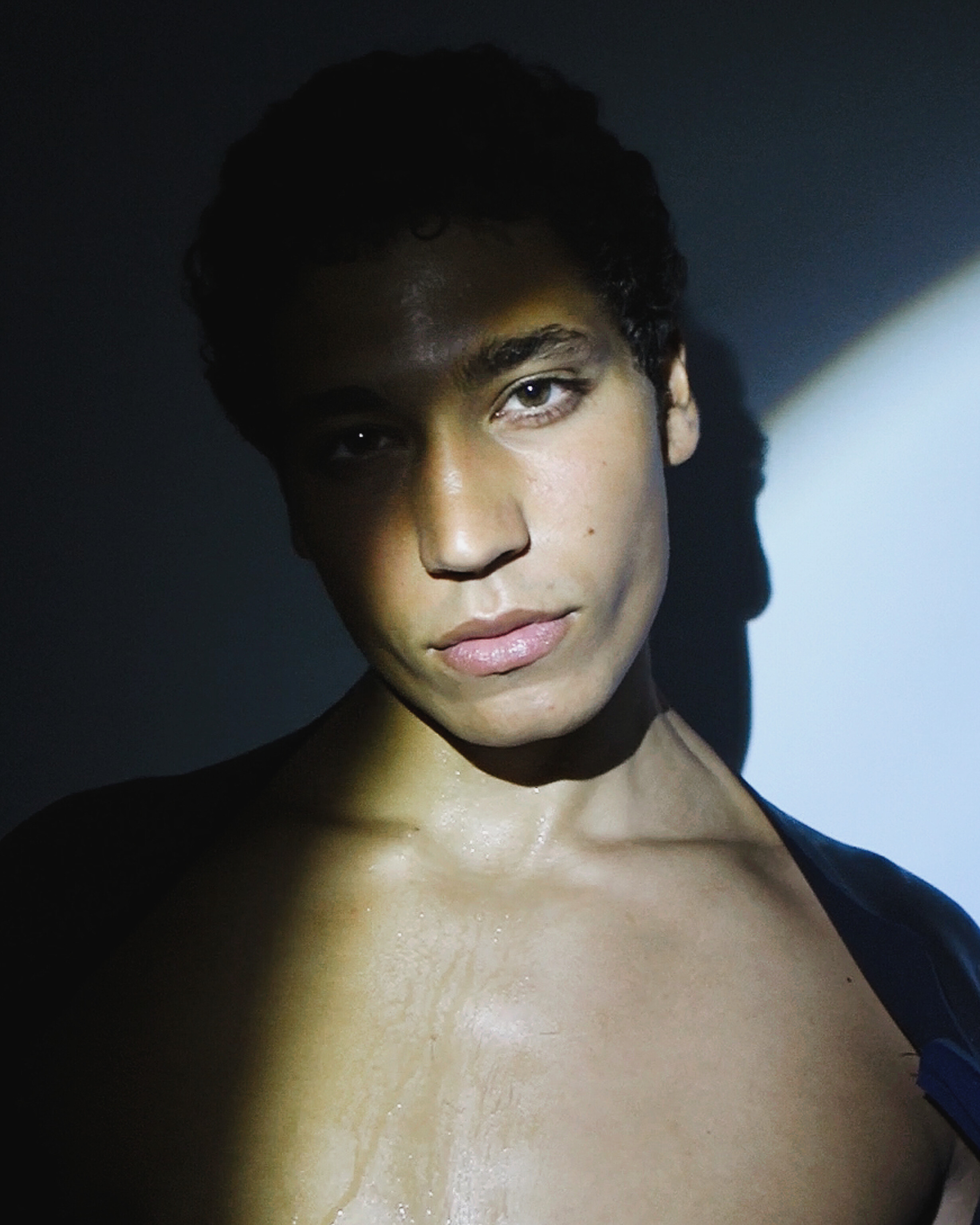 Model Vincent Rayvon of Two Management photographed by Ron Wan in New York.